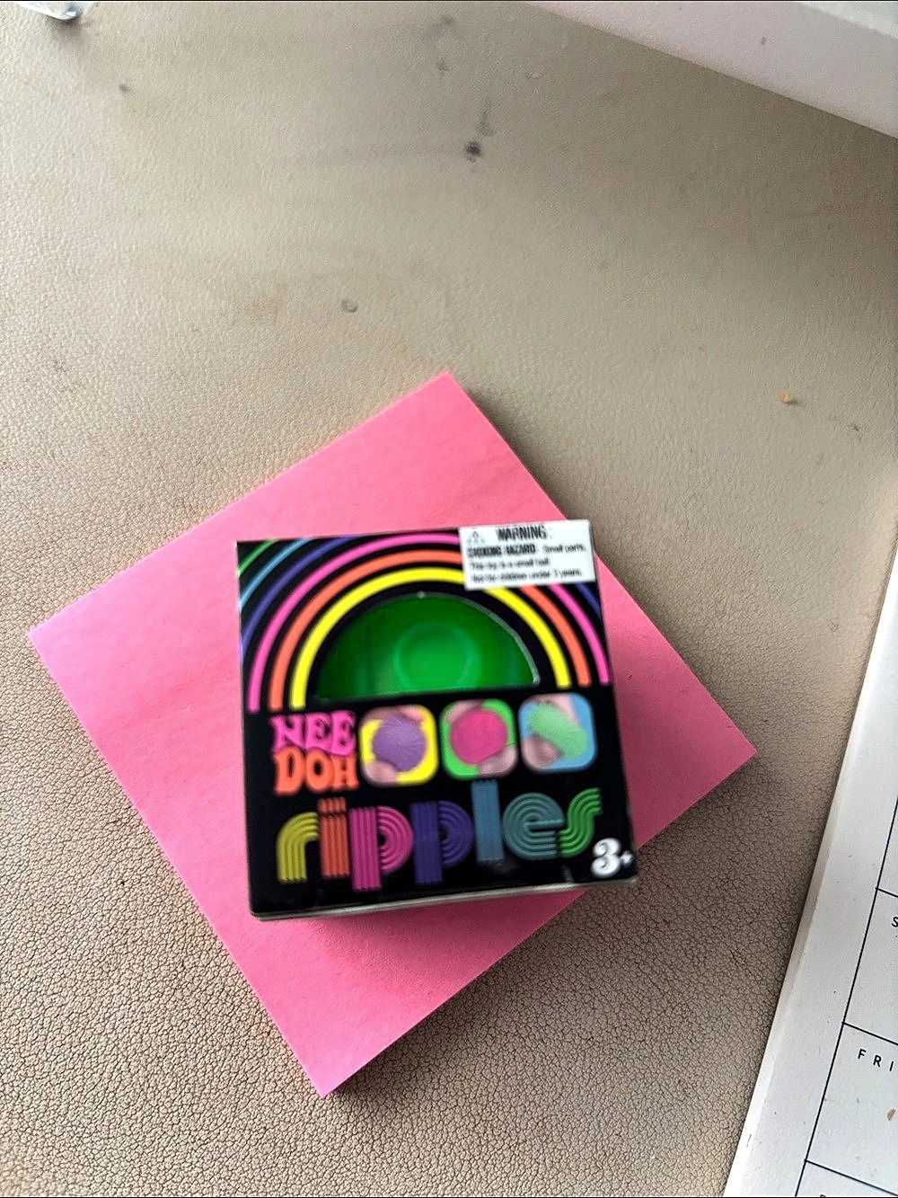 Schylling Super NeeDoh Ripples Fidget Toy Black & Pink